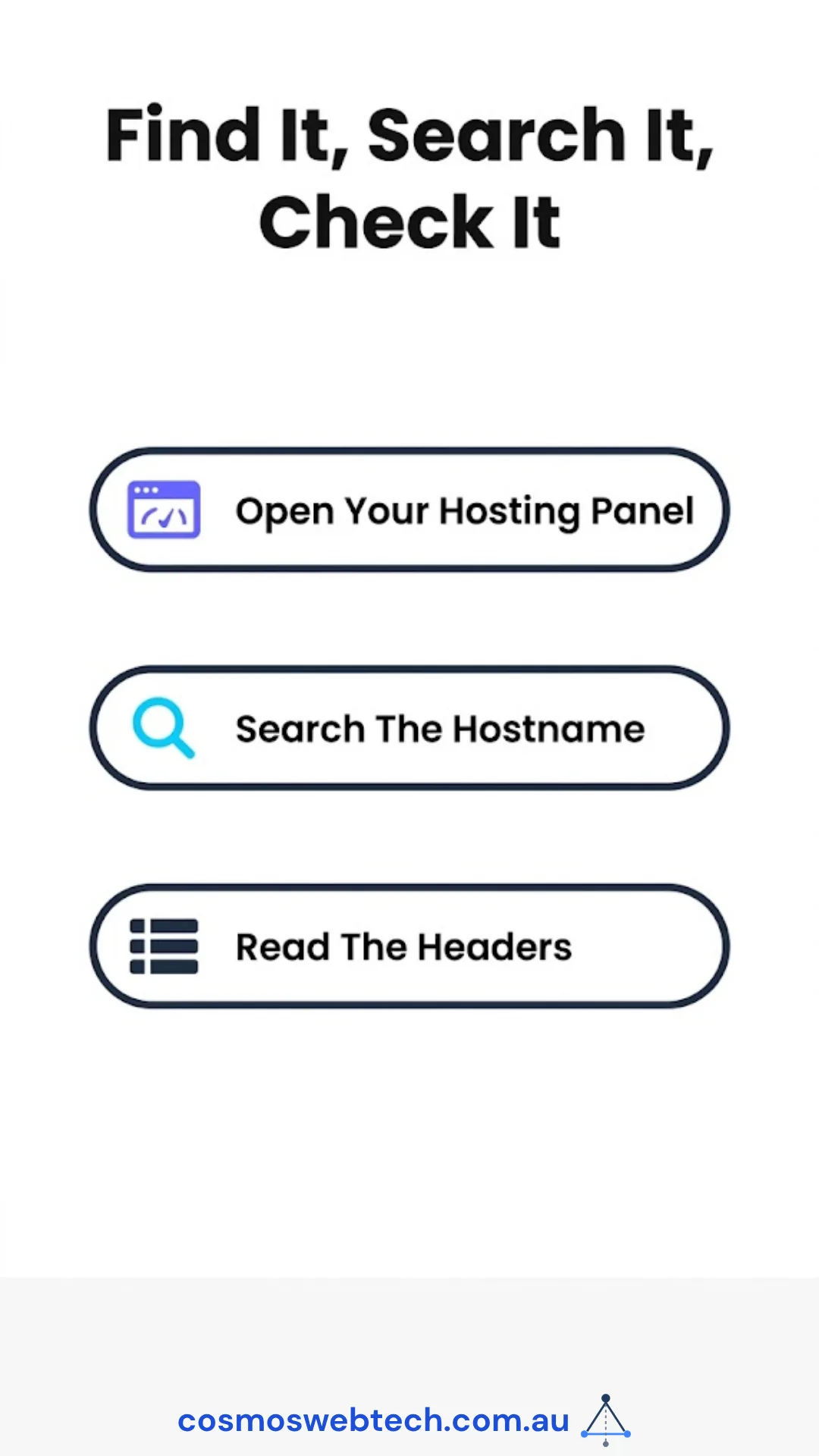 Two minutes: open your hosting panel, search the hostname, read the headers