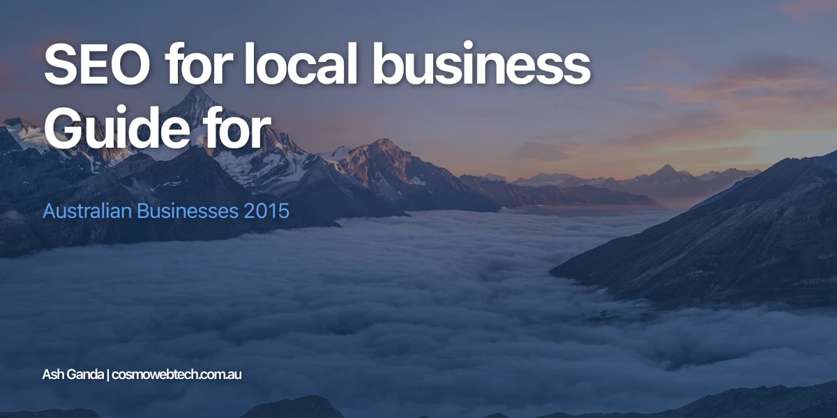 SEO for local business Guide for Australian Businesses 2015