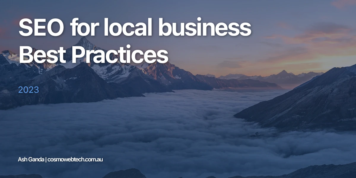 SEO for local business Best Practices 2023
