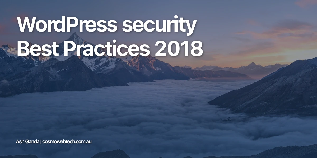 WordPress security Best Practices 2018