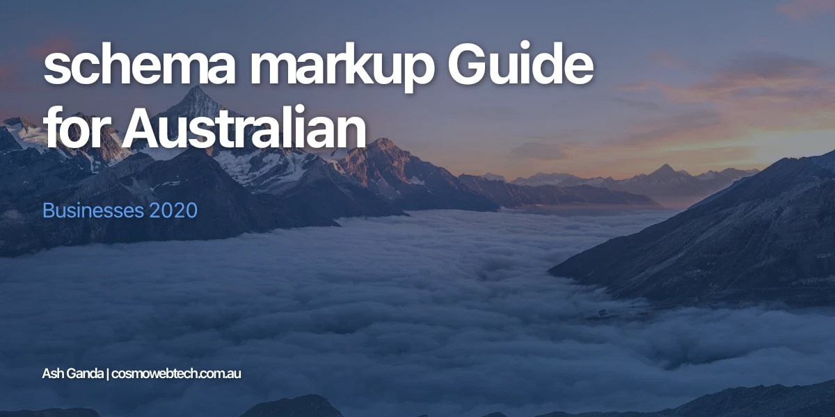 schema markup Guide for Australian Businesses 2020