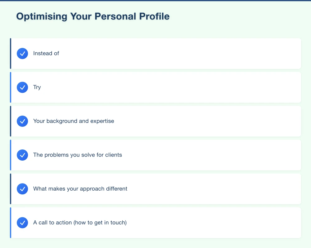 Optimising Your Personal Profile Infographic