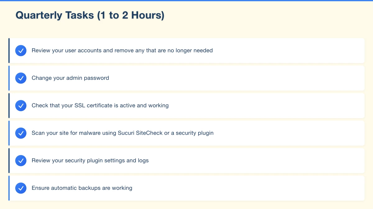 Weekly Tasks (15 to 30 Minutes) Infographic